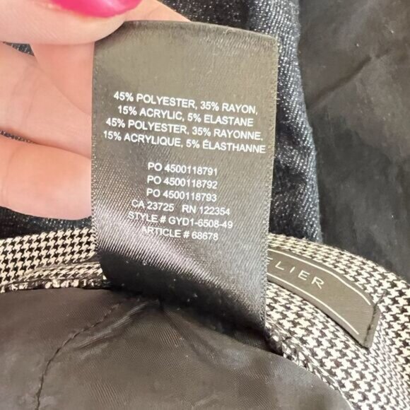 Aritzia Babaton Atelier Cohen Black and White Houndstooth Pants - Picture 6 of 6